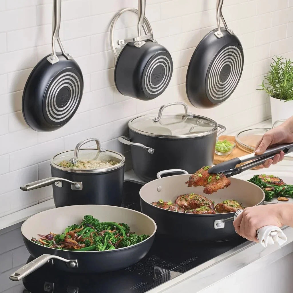 KitchenAid Hard-Anodized Ceramic Non-Stick Cookware Set, 11-piece, Black