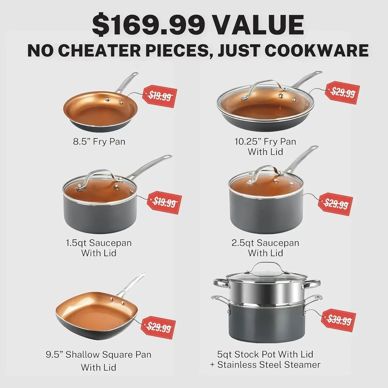 12-Pcs Ceramic Cookware Set Nonstick, Ceramic Pots & Pans Set