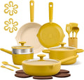 21Pcs Nonstick Ceramic Cookware Set, Healthy Kitchen Cooking Set